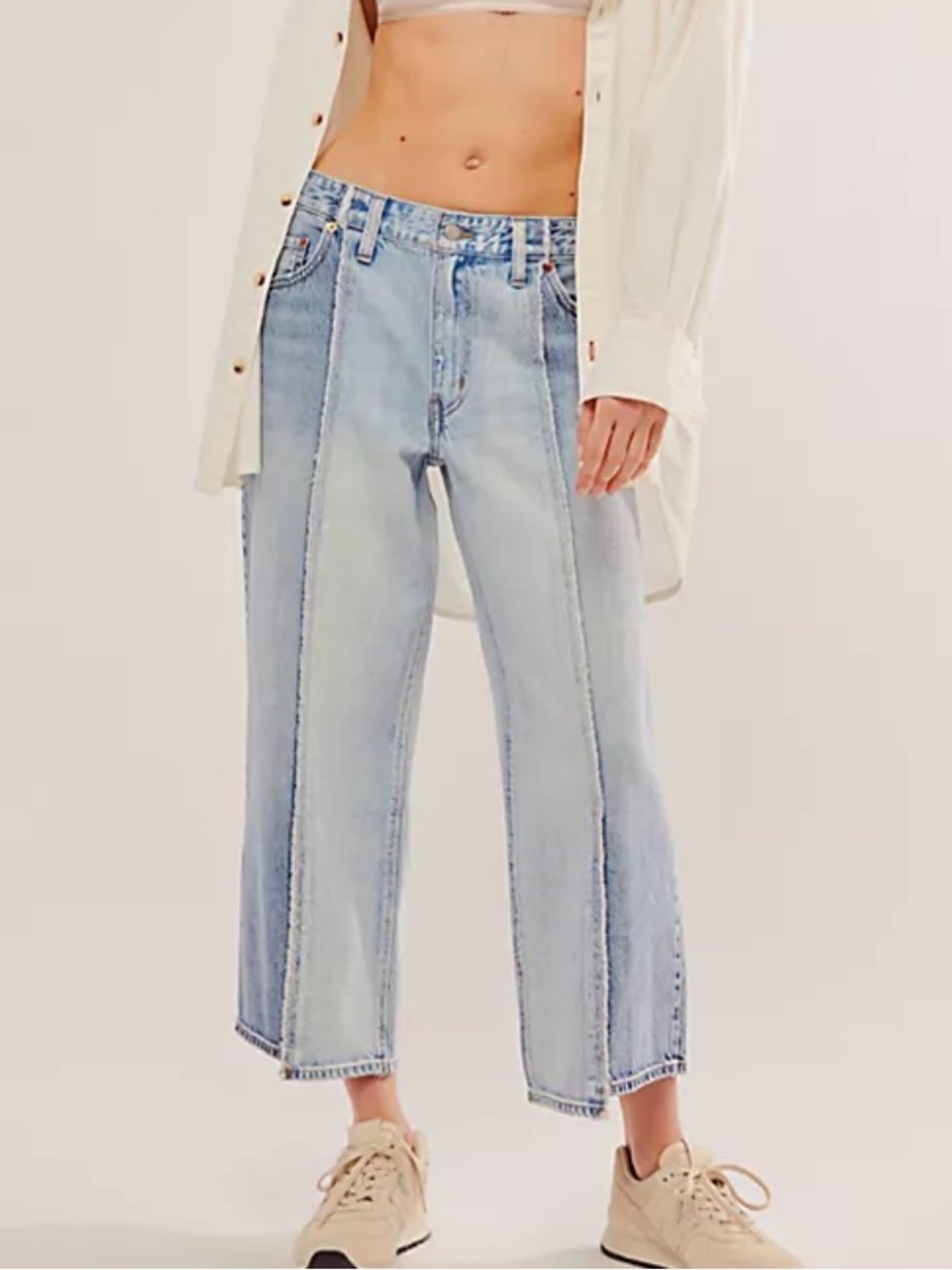 Levi's Recrafted Light Blue Two-Tone Wide Leg Jeans - Picture 5 of 15